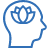 Icon Silhouette von einem Menschen mit einer Blume an der Stelle vom Gehirn